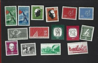Germany Ddr Sc 373 - 6,  381 - 2,  385 - 7 Mnh 377 - 80,  383 - 4 Mlh (1957 - 8)