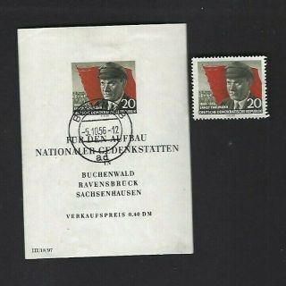 Germany Ddr Sc 288 288a Sheet Favor Cancel Hinged (1955)