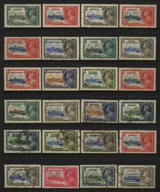 British Commonwealth 1935 Kgv Silver Jubilee 24 Stamps / Mounted