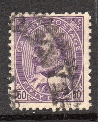 Canada Kevii 1903 - 12 50c Deep Violet Sg187 Cat £130