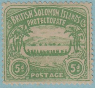 British Solomon Islands 5 Hinged Og No Faults Fantastic