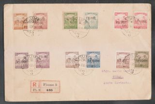 Fiume 1918 Italy Magyar 2f To 40f (12v) On Registered Cover To Susak.