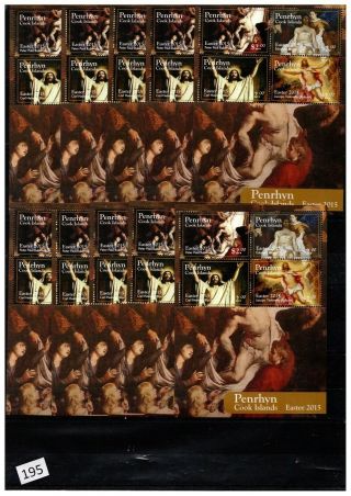 10x Penrhyn 2015 - Mnh - Religion - Painting - Easter -
