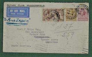 Gb Stamp Cover 1932 By Graf Zeppelin To Argentina (p42)