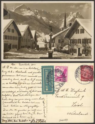 Germany 1937 - Air Mail Postcard Garmisch To Netherlands 34828/6