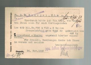 1923 Chemnitz Germany Inflation Postcard cover to Ulm 10 Million RM 2