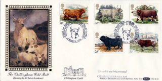 6 March 1984 British Cattle Benham Bls 2 First Day Cover Chillingham Shs