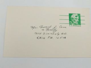 Us Postal Card Five Cents 1970 Abraham Lincoln