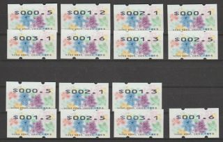 Hong Kong 1998 Frama/atm Label Stamps Mnh 1 Set Complete And 1 Set Not.