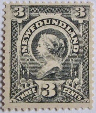 Newfoundland 60: Fine Mvlh 3 - Cents Queen Victoria Issue