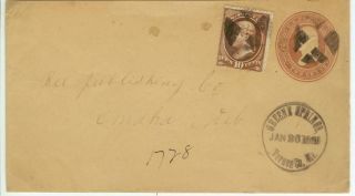 1888 Greene Springs Missouri Registered 2ct Pse W/ 10ct Banknote Dpo 1887 - 1901