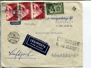 Hungary Censor Air Mail Cover To Sweden 1941