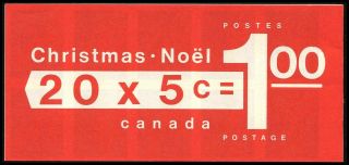 Canada Bk73b 1969 $1.  00 Christmas Booklet Children Praying Opens Left Mnh