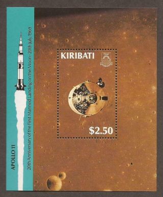 Kiribati 1989 Sg Ms309 20th Anniv.  Of First Manned Landing On Moon Mnh (jb7457)