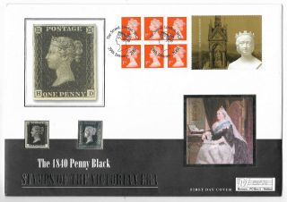 Gb 2001 Penny Black First Day Cover With 925 Silver Ingot