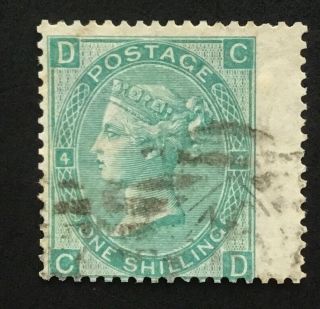 Gb Queen Victoria Surface Printed 1865 1/ - Green Pl 4 Sg 101.  (cat.  £275)