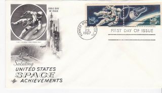 Space Twins Us First Day Cover Ksc,  Florida 1967 Art Craft Cachet