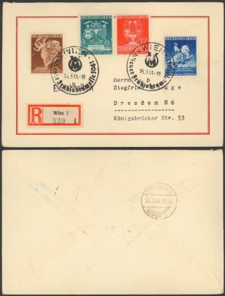 Germany 1941 - Registered Air Mail Cover Vienna To Dresden 36730/2