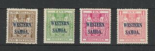Samoa Postal Fiscals,  Arms,  1935 - 1942 2/6 - £1 Mh,  Sg 189 - 192