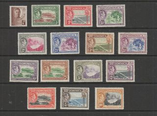 Dominica 1938 - 1947 Set Mh,  Sg 99 - 109a Cat £75