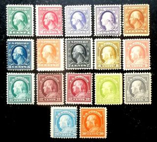 Buffalo Stamps: Scott 498 - 516 Washington/franklin,  H/og & F/vf,  Cv = $335