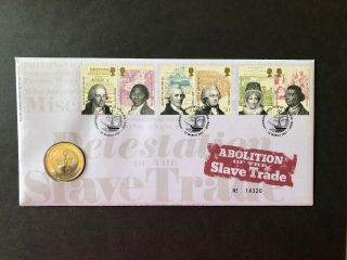 Abolition Of Slave Trade First Day Cover With £2 Coin
