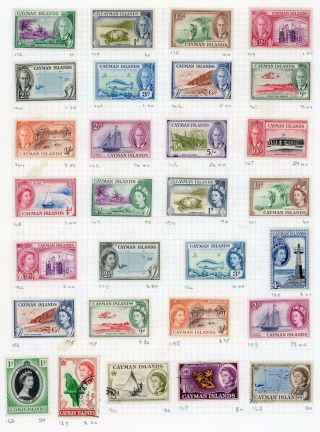 Cayman Islands 1950 - 68 In Two Definitive Sets To £1 & Sg Cat £212