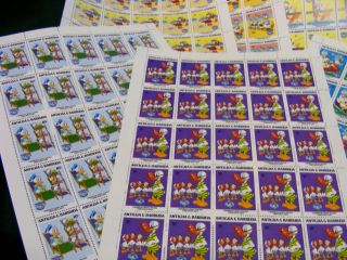1984 Walt Disney Stamp Set Sheets.  Donald Duck.  Christmas Caribbean Cruise.