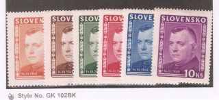 Slovakia 1945,  Josef Tiso,  Scott 110 - 115,  Vf - Xf Mnh Og (ad - St)