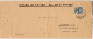 Switzerland 2o17 League Of Nations,  To Stuttgart,  1933