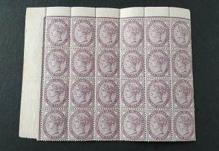 Gb Queen Victoria Sg 172 1d Lilac Block Of 24 U/mint