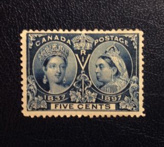 Stamps Canada Sc54 5c Deep Blue Mh Victoria Diamond Jubilee Issue Of 1897
