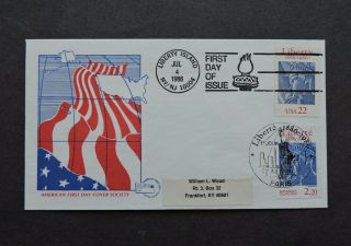 1986 Us / France Joint Issue Statue Of Liberty American First Day Cover Society