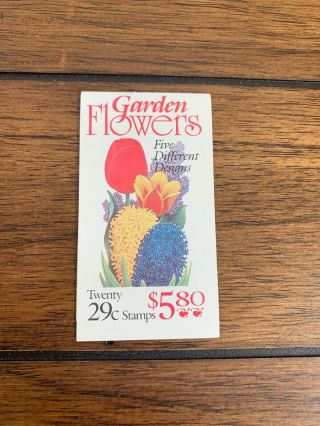 U.  S.  Comm Booklet Of 20 Scott Bk208 1993 29ct Garden Flowers