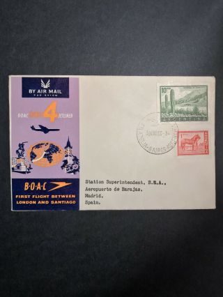 Argentina First Flight Cover Buenos Aires To Madrid Spain Boac 1960