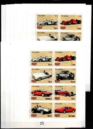 / 13x Gambia - Mnh - Sport - Sportcars - Ferrari - Full Sheets