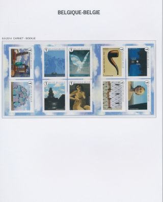 Xb66193 Belgium 2014 Rene Magritte Paintings Booklet Mnh Fv 9,  5 Eur
