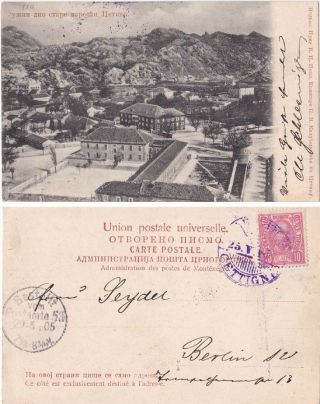 Montenegro 1905 Ppc From Cettigne To Germany Berlin With Receiver.