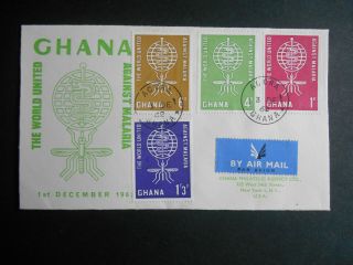 Ghana 1962 Fdc Malaria Campaign Sg 296 - 9 Mosquito Snake Emblem Globe (see Photo)