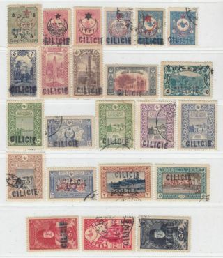 Cilicie Turkey 1919 Issue Stamps Yvert 1/2,  5/6,  8/26