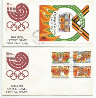 Uganda 1988 Olympic Games Seoul First Day Covers