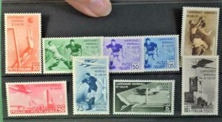 Italy Stamp 1934 Set World Cup Football Sg 413 - Sg 421 5l.  2 H/m Rest U/m (s38)