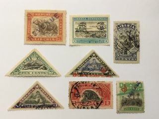 Old Stamps Liberia X 8