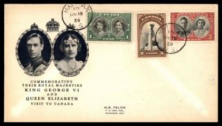 Canada Halifax Kgvi Qe Royal Visit 1939 Fdc First Day Cover