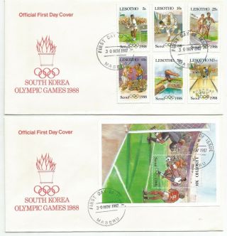 Lesotho 1988 Olympic Games Seoul First Day Covers