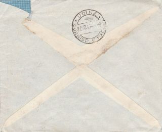ITALY 1945 cover from PADOVA post.  due stamp.  l.  2 canc.  T to Udine 2