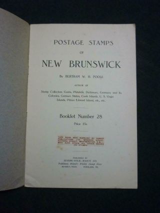 POSTAGE STAMPS OF BRUNSWICK by BERTRAM W H POOLE 2