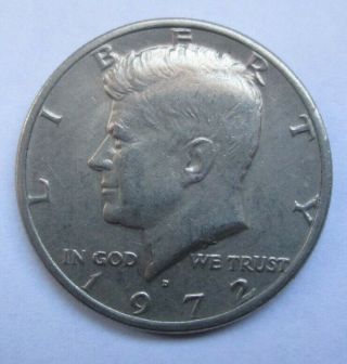 1972 D Kennedy Half Dollar 50 Cents Coin