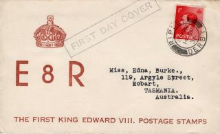 Great Britain 1936 Illustrated Fdc With Keviii 1d With Ripley Derby Cds