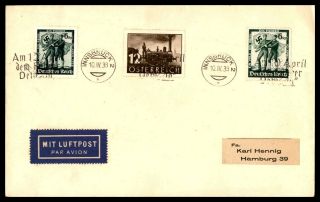 Mayfairstamps 1938 Austria Germany Mixed Franking Innsbruck Slgogan Cancel Cover